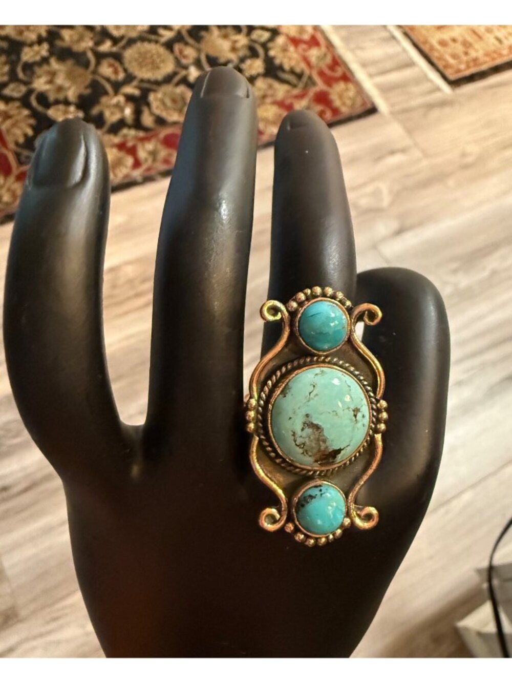 NWOT Artisan Crafted Mojave Turquoise Copper Statement Adjustable  Southwest 10g